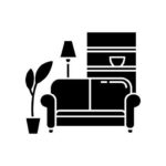 apartment interior black glyph icon